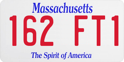 MA license plate 162FT1