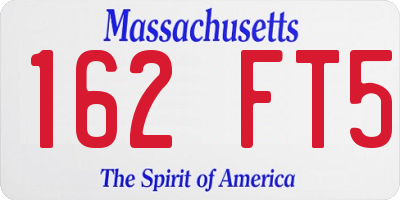 MA license plate 162FT5