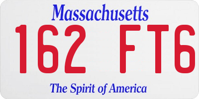 MA license plate 162FT6