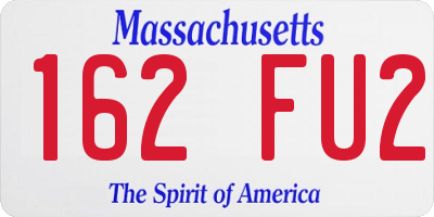 MA license plate 162FU2