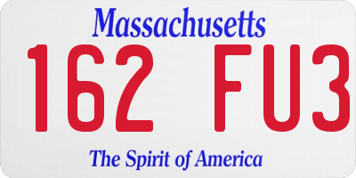 MA license plate 162FU3