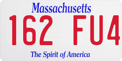 MA license plate 162FU4
