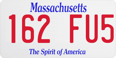 MA license plate 162FU5
