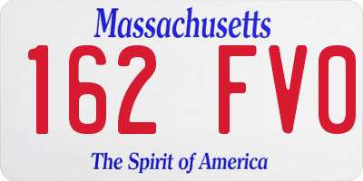 MA license plate 162FV0