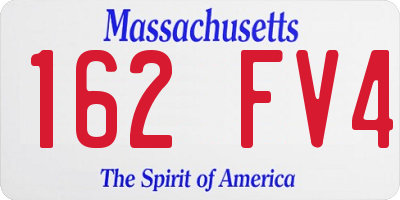 MA license plate 162FV4