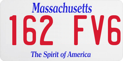 MA license plate 162FV6
