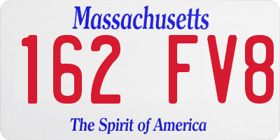 MA license plate 162FV8