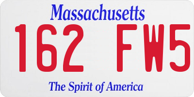 MA license plate 162FW5