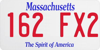 MA license plate 162FX2