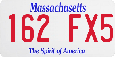 MA license plate 162FX5