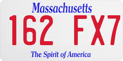 MA license plate 162FX7