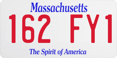 MA license plate 162FY1