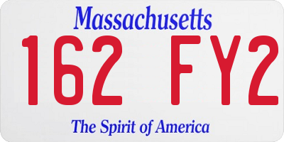 MA license plate 162FY2
