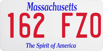 MA license plate 162FZ0