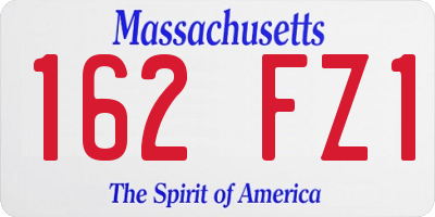MA license plate 162FZ1