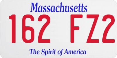 MA license plate 162FZ2