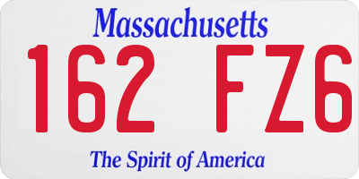MA license plate 162FZ6