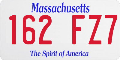 MA license plate 162FZ7
