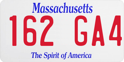 MA license plate 162GA4