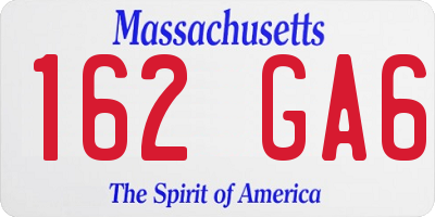 MA license plate 162GA6