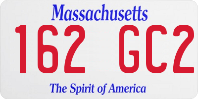 MA license plate 162GC2