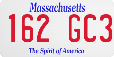 MA license plate 162GC3