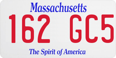 MA license plate 162GC5