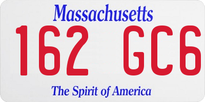 MA license plate 162GC6