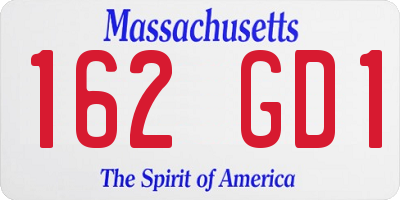 MA license plate 162GD1
