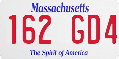 MA license plate 162GD4
