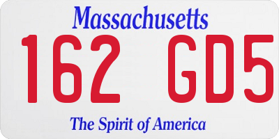 MA license plate 162GD5