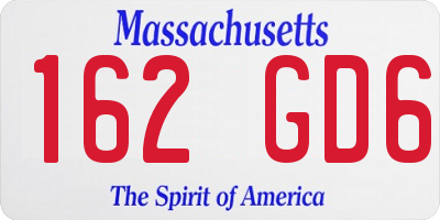 MA license plate 162GD6