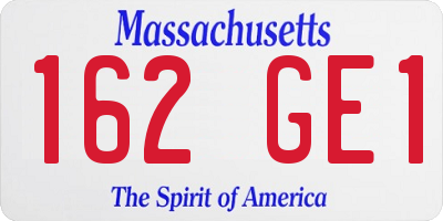 MA license plate 162GE1