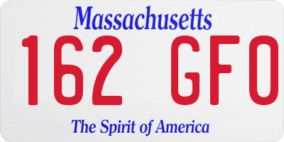MA license plate 162GF0