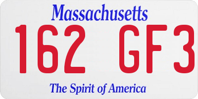 MA license plate 162GF3