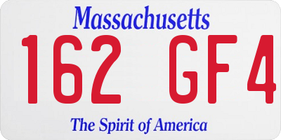 MA license plate 162GF4