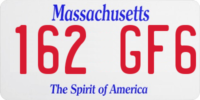 MA license plate 162GF6