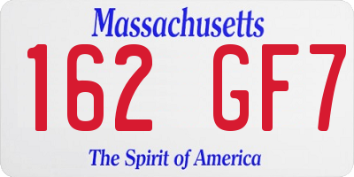 MA license plate 162GF7