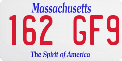 MA license plate 162GF9