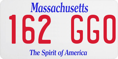 MA license plate 162GG0