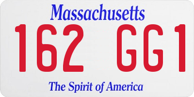 MA license plate 162GG1