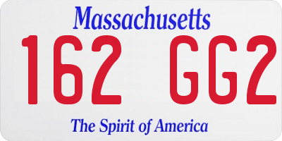 MA license plate 162GG2