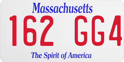 MA license plate 162GG4