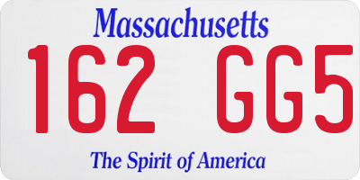 MA license plate 162GG5