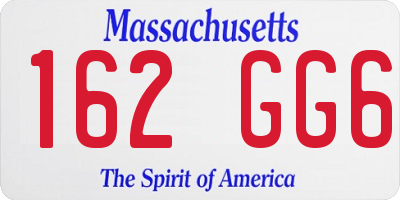 MA license plate 162GG6