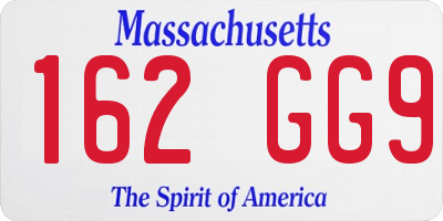 MA license plate 162GG9