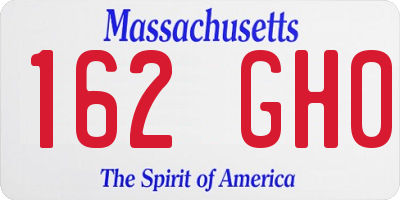 MA license plate 162GH0