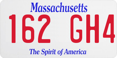 MA license plate 162GH4