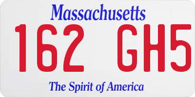 MA license plate 162GH5