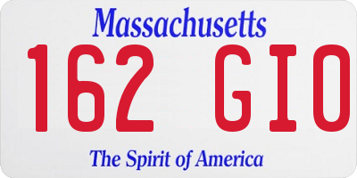 MA license plate 162GI0